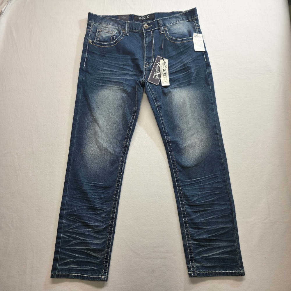 True Luck Men's Stretch Straight Denim Blue‎ Jeans Size 34x30 NWT